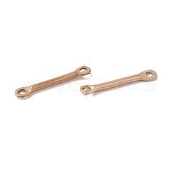 イオンプレーティング（IP）304ステンレススチールコネクタチャーム  バーリンク  ローズゴールド  12x2x1mm  穴：1mm&nbsp;STAS-Q323-04C-RG