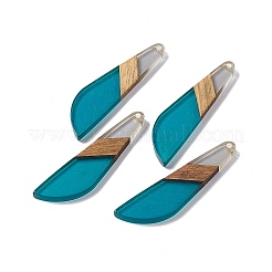 Большие подвески из прозрачной смолы и орехового дерева&nbsp;RESI-M027-07K