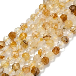 Бусины из натурального желтого гематоидного кварца класса А&nbsp;G-L642-F04-4mm