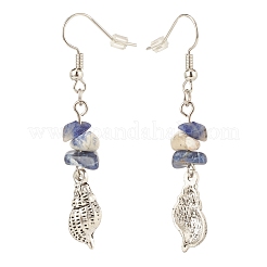 Orecchini pendenti con perline di sodalite naturale&nbsp;EJEW-JE04890-02