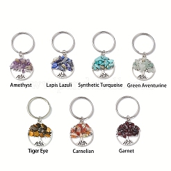 7 брелок из натуральных и синтетических камней в форме дерева жизни KEYC-JKC01369