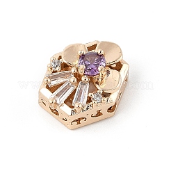 Латунные микро проложить кубического циркония бусы KK-K297-28G-03