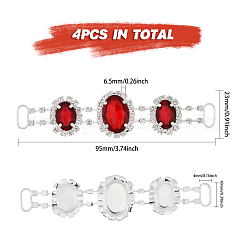 4 шт. посеребренные латунные подвески-соединители со стразами&nbsp;RB-CA0001-05A