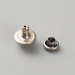 真鍮とガラスパールのリベット  セミチューブラーリベット  衝突リベット  フラットラウンド  プラチナ  ホワイト  8x9mm&nbsp;KK-WH20002-17C