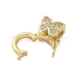 Застежки-твистеры из латуни с микропейвом и прозрачным фианитом&nbsp;KK-P293-02D-G