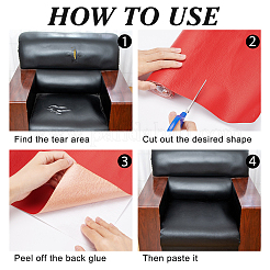 Самоклеящаяся ткань из искусственной кожи DIY-WH0001-92B