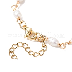 Браслеты с звеньями из натурального культивированного пресноводного жемчуга для женщин BJEW-JB12499