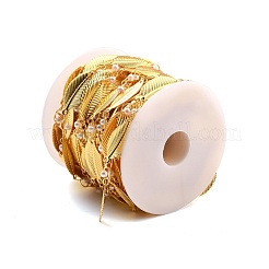 Catene di perle di vetro bianche fatte a mano in ottone&nbsp;CHC-M022-04G