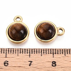 Натуральный тигровый глаз полукруглые подвески&nbsp;STAS-N109-213E-G