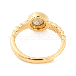 Круглые регулируемые кольца из натурального лабрадора RJEW-Q817-03G-04