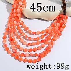 Плоские круглые многослойные ожерелья из бисера хейши из смолы и кокоса для женщин&nbsp;FS-WGC6677-02