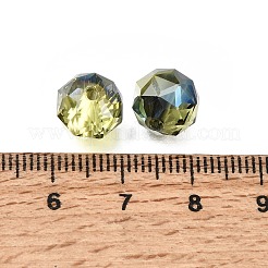 Cuentas de vidrio redondas transparentes galvanizadas&nbsp;GL-CBA6A73-HR01