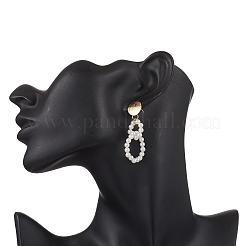 Серьги-гвоздики с латунной раковиной и жемчугом EJEW-TA00686