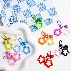 9 шт. 9-х цветные подвесные украшения в виде звезд из смолы&nbsp;AJEW-SP0003-36