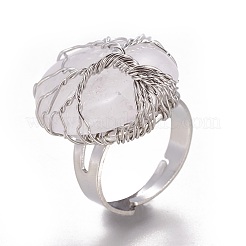 Регулируемые кольца из натурального кварцевого кристалла RJEW-L090-B04