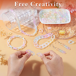 400 шт. светящихся радужных переливающихся прозрачных акриловых соединительных колец&nbsp;OACR-TA0002-80