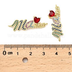 День матери латунные микро-паве кубические цирконии слова любовь сердце мама соединительные подвески KK-M324-01B-G