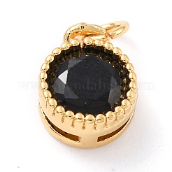 Ciondoli in vero ottone placcato oro 18k con zirconi cubici intarsiati&nbsp;ZIRC-L100-081G-04