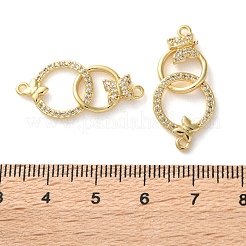 Anello in ottone placcato con zirconi cubici e ciondoli a farfalla&nbsp;KK-C084-31D-G01