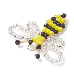 Подвески в виде пчел из стеклянного бисера&nbsp;PALLOY-MZ01216