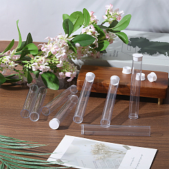 PVCプラスチックとゴムの透明収納チューブ  キャップ付きプラスチックチューブ 硬質ボトル容器  透明  11.3x1.7cm&nbsp;FIND-WH0176-05A