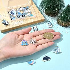 20 шт. 20 стиля подвески из сплава и эмали на зимнюю тематику ENAM-FS0001-96