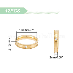 12 шт. хрустальное кольцо с рифленым узором&nbsp;RJEW-UN0002-46G
