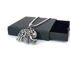 Винтажные полые ожерелья из нержавеющей стали в форме слона для любителей животных YC5457-2