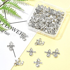 60шт 4 стиля подвески из цинкового сплава в тибетском стиле&nbsp;TIBEP-FS0001-35