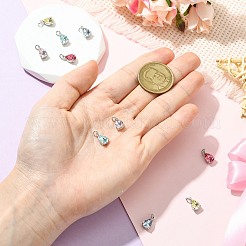 10 шт. 5-х цветная каплевидная латунная подвеска со стеклянными подвесками&nbsp;KK-CJ0003-47