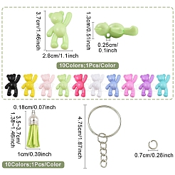 Наборы для изготовления брелока-подвески в виде медведя из акрила своими руками&nbsp;DIY-YW0013-17