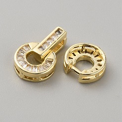 Проложить латунный прозрачный кубический цирконий над застежками&nbsp;KK-WH0079-35LG