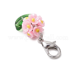 Подвесные украшения из смолы и стеклянных бусин HJEW-MZ00169-05