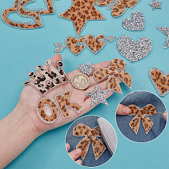 16 шт. 7 стиля сердечек из смоляных стразов горячей фиксации (клей-расплав на обратной стороне) PATC-WR0001-15