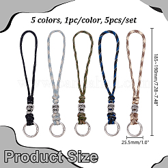 5 pièce 5 couleurs alliage crâne 7 noyaux intérieurs polyester et spandex cordon cordes pendentif décorations&nbsp;HJEW-HY00190