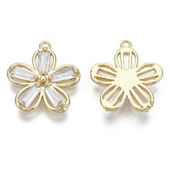 Латунные микропаве прозрачные подвески с фианитом&nbsp;KK-S348-538-NF