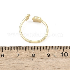 Offene Manschettenringe aus Messing mit Mikropavé-Kubikzirkonia für Damen&nbsp;RJEW-K308-01A-G
