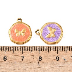 Подвески из нержавеющей стали 304 с эмалью&nbsp;STAS-P425-01G-10