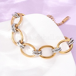 Bracciali a catena bicolore in acciaio inossidabile 304 per donna&nbsp;SA-CBA7B26-05GP-01