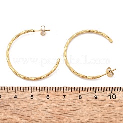 Серьги-гвоздики из нержавеющей стали 304 в форме буквы С EJEW-R017-02G-01