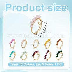 10 anello di giada bianca naturale&nbsp;RJEW-UN00053
