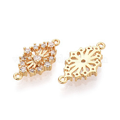 Латунные подвески из прозрачного кубического циркония&nbsp;KK-T078-18G-01