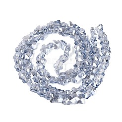 電気メッキガラスビーズセット  蝶  多面カット  ブルーメッキ  ライトスチールブルー  6x8x4~4.5mm  穴：0.9~1mm  約97~102個/連  22.64~24.61インチ（57.5~62.5cm）&nbsp;EGLA-Q135-04A-A05