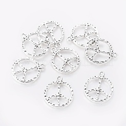 Кованые подвески из сплава в тибетском стиле со знаком мира EAAA023Y