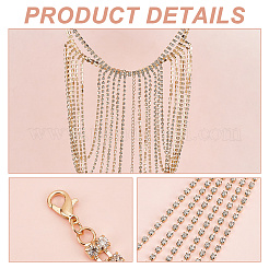 Chaîne de corps de soutien-gorge d'épaule sexy en strass en laiton&nbsp;FIND-FH0008-13G