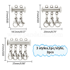 3 шт. 3 стиля застежки-слайдеры из нержавеющей стали 304 FIND-UN00011