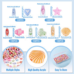 500 pièce de 5 perles acryliques de style artisanal&nbsp;MACR-TA0002-62
