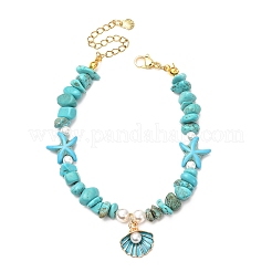 Braccialetti con perle di turchese sintetico&nbsp;BJEW-JB12413-03