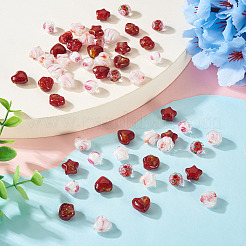 80 шт. 8 вида стеклянных бусин миллефиори&nbsp;GLAA-TA0003-43C