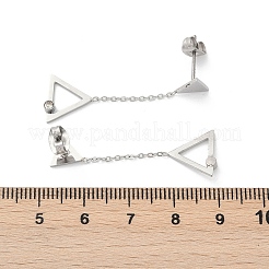 Серьги-гвоздики из нержавеющей стали 304 со стразами&nbsp;EJEW-Z089-17P